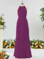 A-line Magnificent Halter Chiffon Bridesmaid Dress With Ruffles