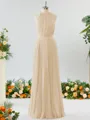 A-line Magnificent Halter Chiffon Bridesmaid Dress With Ruffles