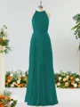 A-line Magnificent Halter Chiffon Bridesmaid Dress With Ruffles