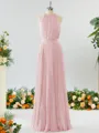 A-line Magnificent Halter Chiffon Bridesmaid Dress With Ruffles