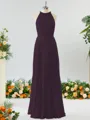A-line Magnificent Halter Chiffon Bridesmaid Dress With Ruffles