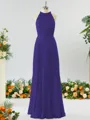 A-line Magnificent Halter Chiffon Bridesmaid Dress With Ruffles