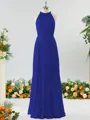 A-line Magnificent Halter Chiffon Bridesmaid Dress With Ruffles
