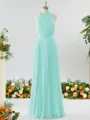 A-line Magnificent Halter Chiffon Bridesmaid Dress With Ruffles
