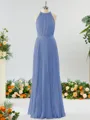 A-line Magnificent Halter Chiffon Bridesmaid Dress With Ruffles