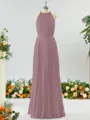A-line Magnificent Halter Chiffon Bridesmaid Dress With Ruffles
