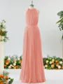A-line Magnificent Halter Chiffon Bridesmaid Dress With Ruffles