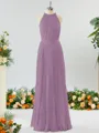 A-line Magnificent Halter Chiffon Bridesmaid Dress With Ruffles