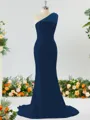 Sheath/Column One-Shoulder Splendiferous Stretch Crepe Bridesmaid Dress