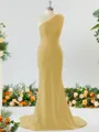 Sheath/Column One-Shoulder Splendiferous Stretch Crepe Bridesmaid Dress