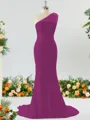 Sheath/Column One-Shoulder Splendiferous Stretch Crepe Bridesmaid Dress