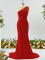 Sheath/Column One-Shoulder Splendiferous Stretch Crepe Bridesmaid Dress