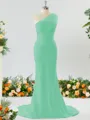 Sheath/Column One-Shoulder Splendiferous Stretch Crepe Bridesmaid Dress