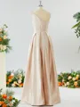 A-line One-Shoulder Unforgettable Satin Bridesmaid Dress With Slit Ruffles