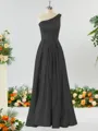 A-line One-Shoulder Unforgettable Satin Bridesmaid Dress With Slit Ruffles