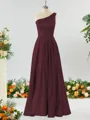 A-line One-Shoulder Unforgettable Satin Bridesmaid Dress With Slit Ruffles