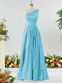 A-line One-Shoulder Unforgettable Satin Bridesmaid Dress With Slit Ruffles