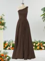 A-line One-Shoulder Unforgettable Satin Bridesmaid Dress With Slit Ruffles