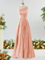A-line One-Shoulder Unforgettable Satin Bridesmaid Dress With Slit Ruffles
