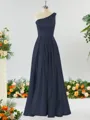 A-line One-Shoulder Unforgettable Satin Bridesmaid Dress With Slit Ruffles