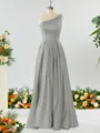 A-line One-Shoulder Unforgettable Satin Bridesmaid Dress With Slit Ruffles