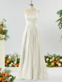 A-line One-Shoulder Unforgettable Satin Bridesmaid Dress With Slit Ruffles