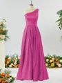 A-line One-Shoulder Unforgettable Satin Bridesmaid Dress With Slit Ruffles