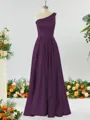 A-line One-Shoulder Unforgettable Satin Bridesmaid Dress With Slit Ruffles