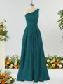A-line One-Shoulder Unforgettable Satin Bridesmaid Dress With Slit Ruffles