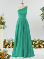 A-line One-Shoulder Unforgettable Satin Bridesmaid Dress With Slit Ruffles