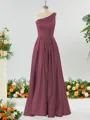 A-line One-Shoulder Unforgettable Satin Bridesmaid Dress With Slit Ruffles