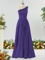 A-line One-Shoulder Unforgettable Satin Bridesmaid Dress With Slit Ruffles