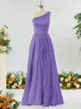 A-line One-Shoulder Unforgettable Satin Bridesmaid Dress With Slit Ruffles