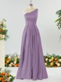 A-line One-Shoulder Unforgettable Satin Bridesmaid Dress With Slit Ruffles