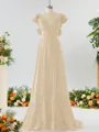 Stunning A-line V-neck Chiffon Bridesmaid Dress With Ruffles