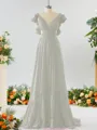 Stunning A-line V-neck Chiffon Bridesmaid Dress With Ruffles