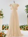 Stunning A-line V-neck Chiffon Bridesmaid Dress With Ruffles
