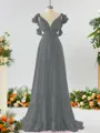 Stunning A-line V-neck Chiffon Bridesmaid Dress With Ruffles