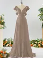 Stunning A-line V-neck Chiffon Bridesmaid Dress With Ruffles