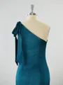 Classy Sheath/Column One-Shoulder Silk Like Satin Bridesmaid Dress With Bow