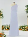 Classy Sheath/Column One-Shoulder Silk Like Satin Bridesmaid Dress With Bow