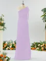 Classy Sheath/Column One-Shoulder Silk Like Satin Bridesmaid Dress With Bow