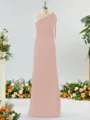 Classy Sheath/Column One-Shoulder Silk Like Satin Bridesmaid Dress With Bow