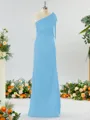 Classy Sheath/Column One-Shoulder Silk Like Satin Bridesmaid Dress With Bow