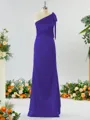Classy Sheath/Column One-Shoulder Silk Like Satin Bridesmaid Dress With Bow