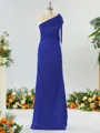 Classy Sheath/Column One-Shoulder Silk Like Satin Bridesmaid Dress With Bow