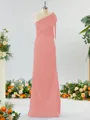 Classy Sheath/Column One-Shoulder Silk Like Satin Bridesmaid Dress With Bow