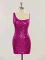 Sheath/Column Square Glimmering Open Back Sequins Short/Mini Homecoming Dress
