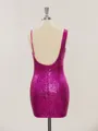 Sheath/Column Square Glimmering Open Back Sequins Short/Mini Homecoming Dress