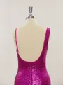 Sheath/Column Square Glimmering Open Back Sequins Short/Mini Homecoming Dress